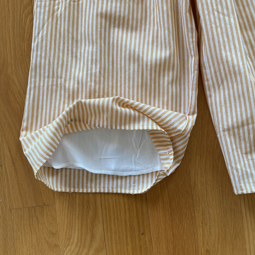NEW Red Dress Boutique Yellow Striped Linen Jumpsuit with Belt - Picture 4 of 6
